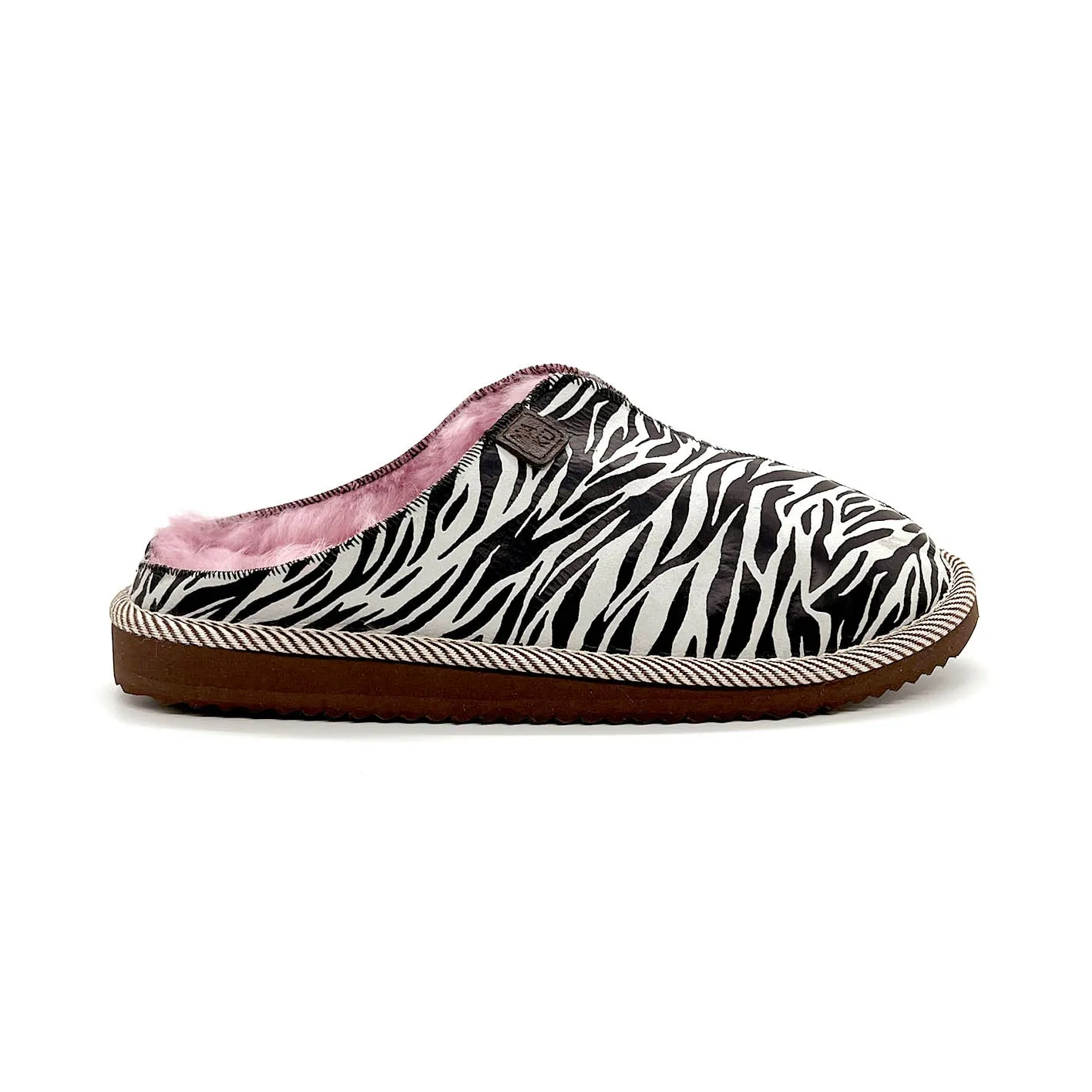 POLIN ZEBRA PRINT   CANDY / Sheepskin slippers