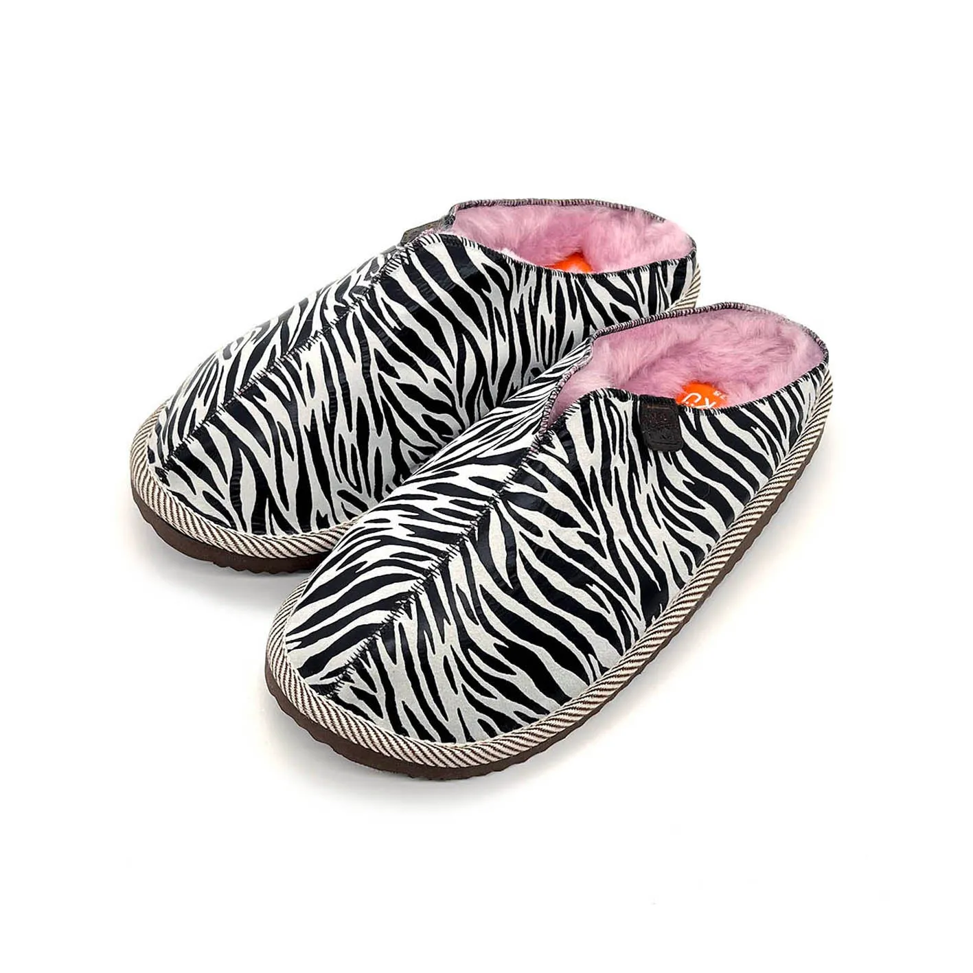 POLIN ZEBRA PRINT   CANDY / Sheepskin slippers