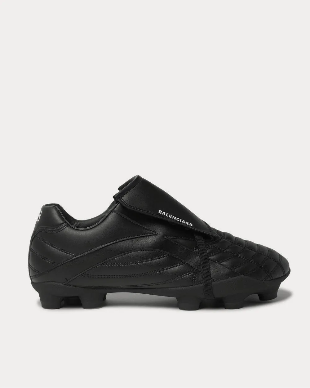Soccer Logo-Print Faux Leather  Black low top sneakers