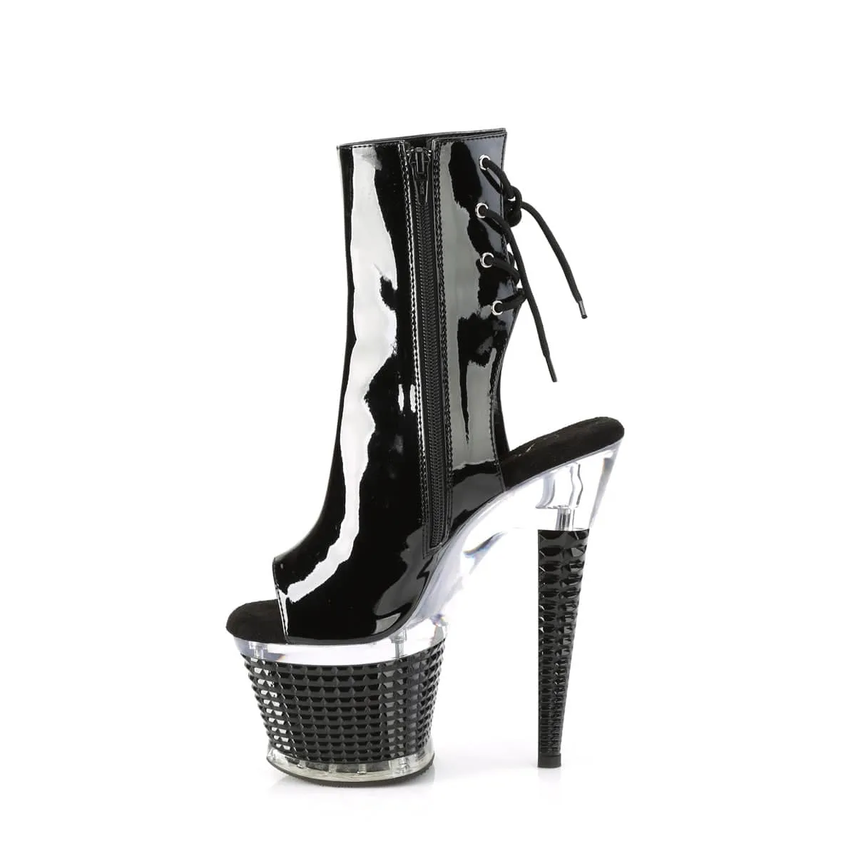 SPECTATOR-1018 Black Calf High Peep Toe Boots
