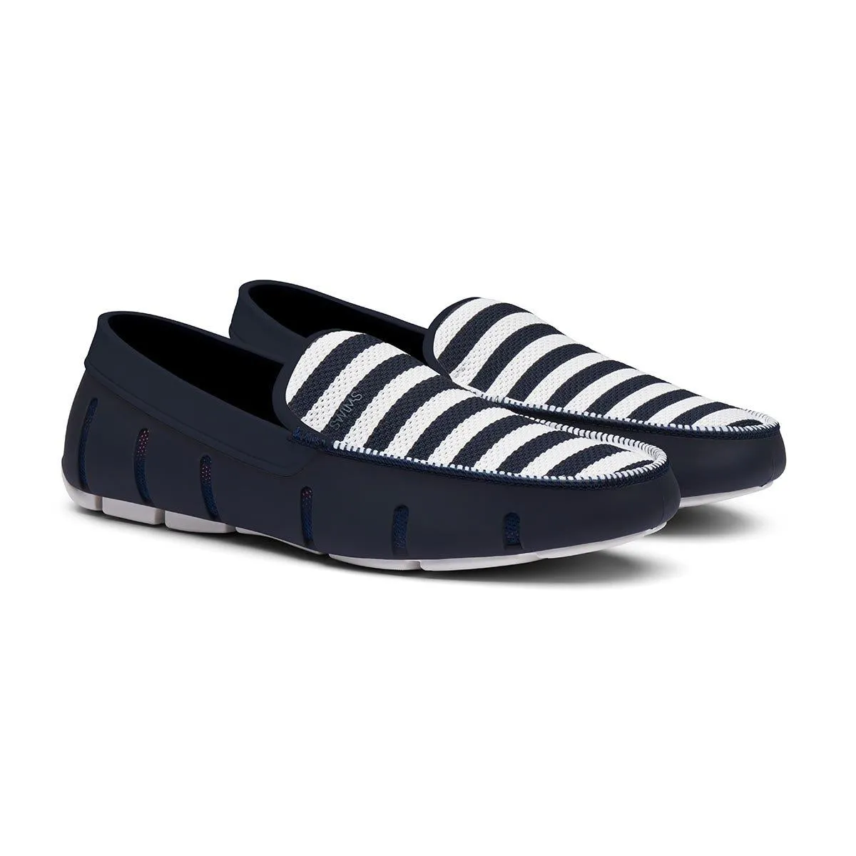 Striped Venetian Loafer (Navy   White)