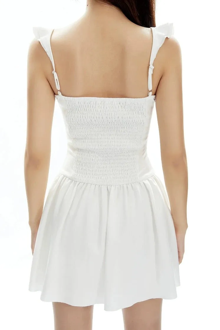 Sweetheart Neckline Ruffle Hem Mini Dress