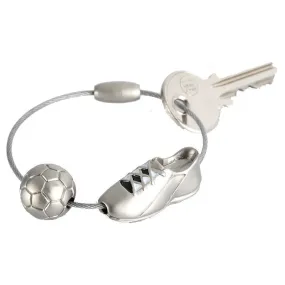 Troika Kick Soccer Ball and Cleats Keyring with Nail Friendly Loop