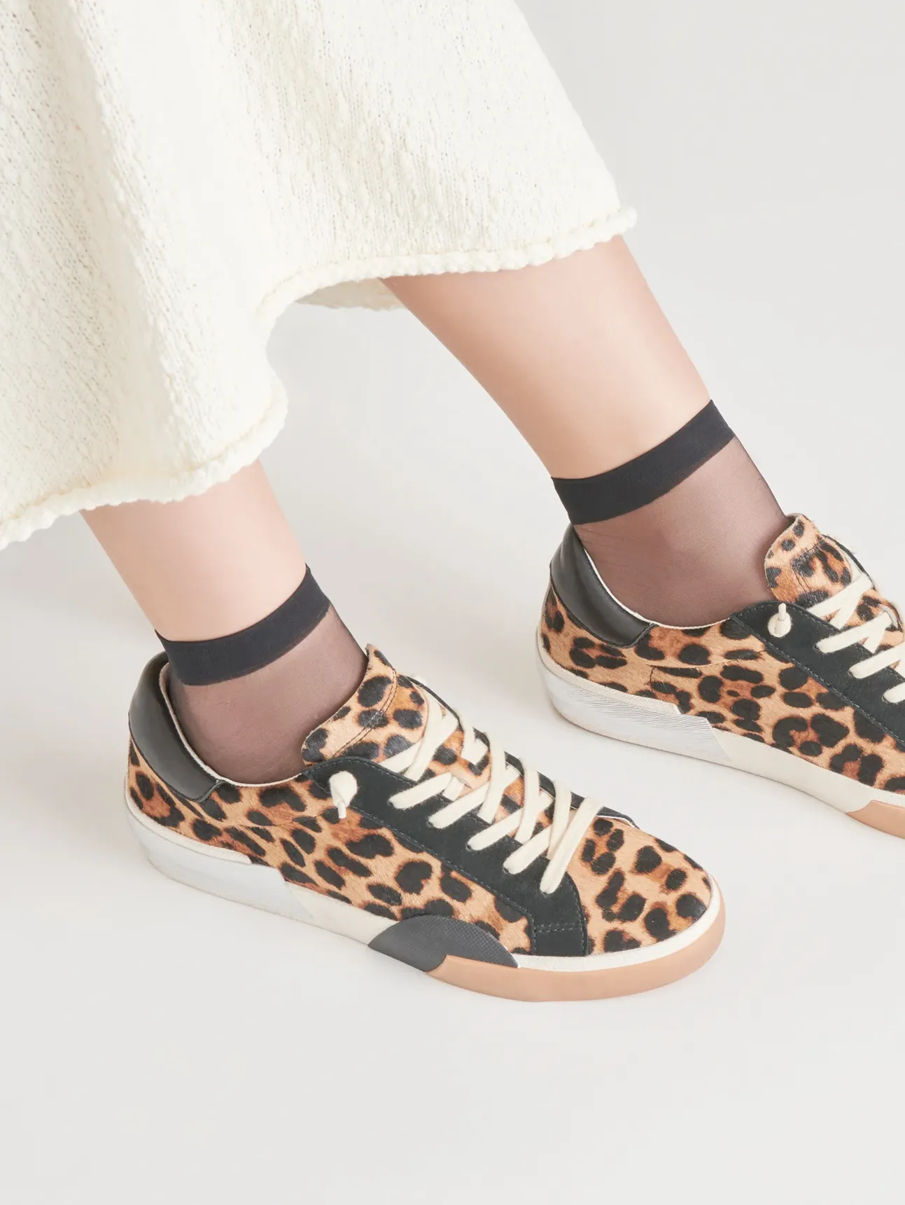Zina Leopard Calf Hair Sneakers